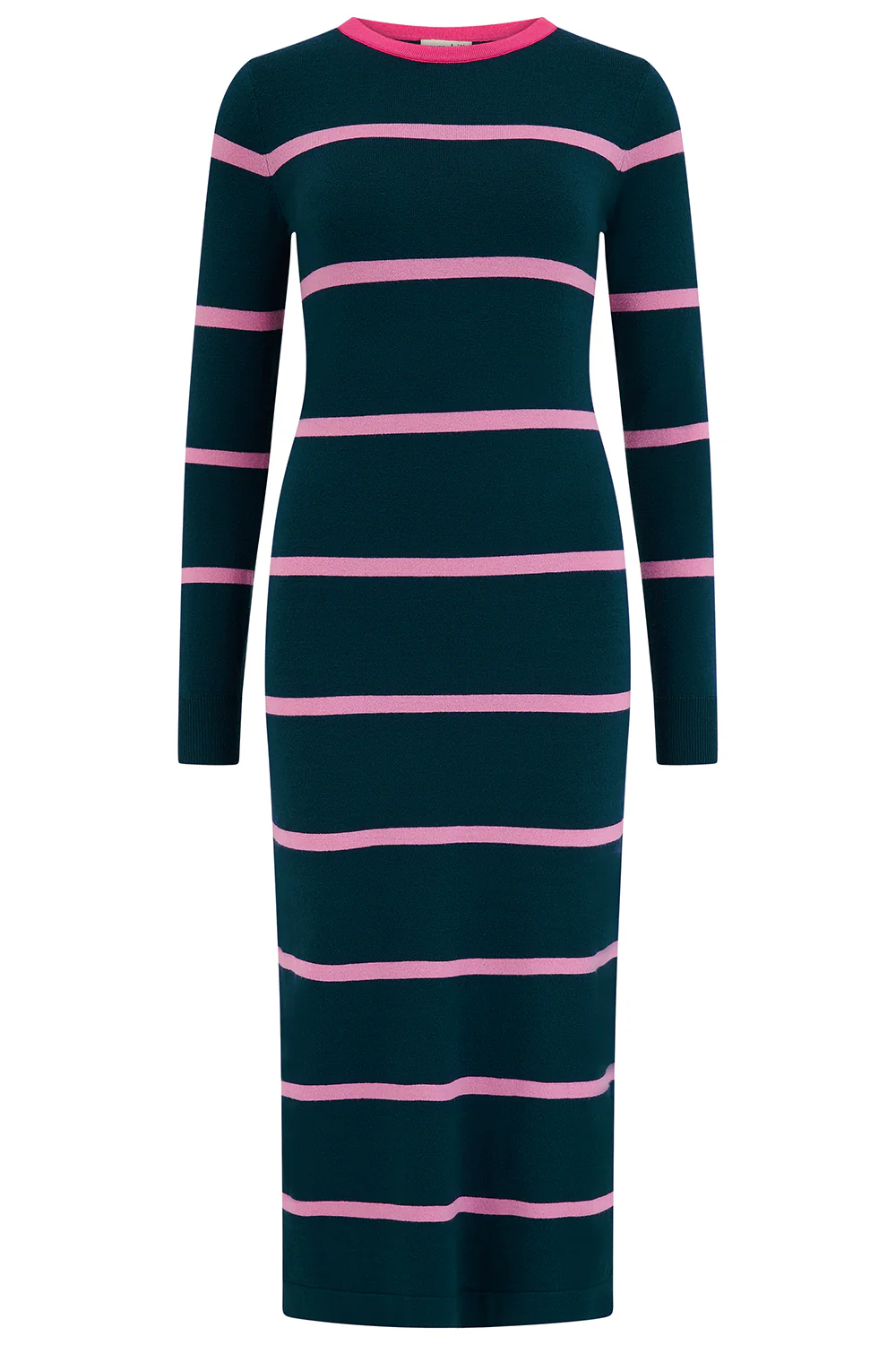 Liselle Midi Knit Dress - Teal, Pink Stripes - Image 5