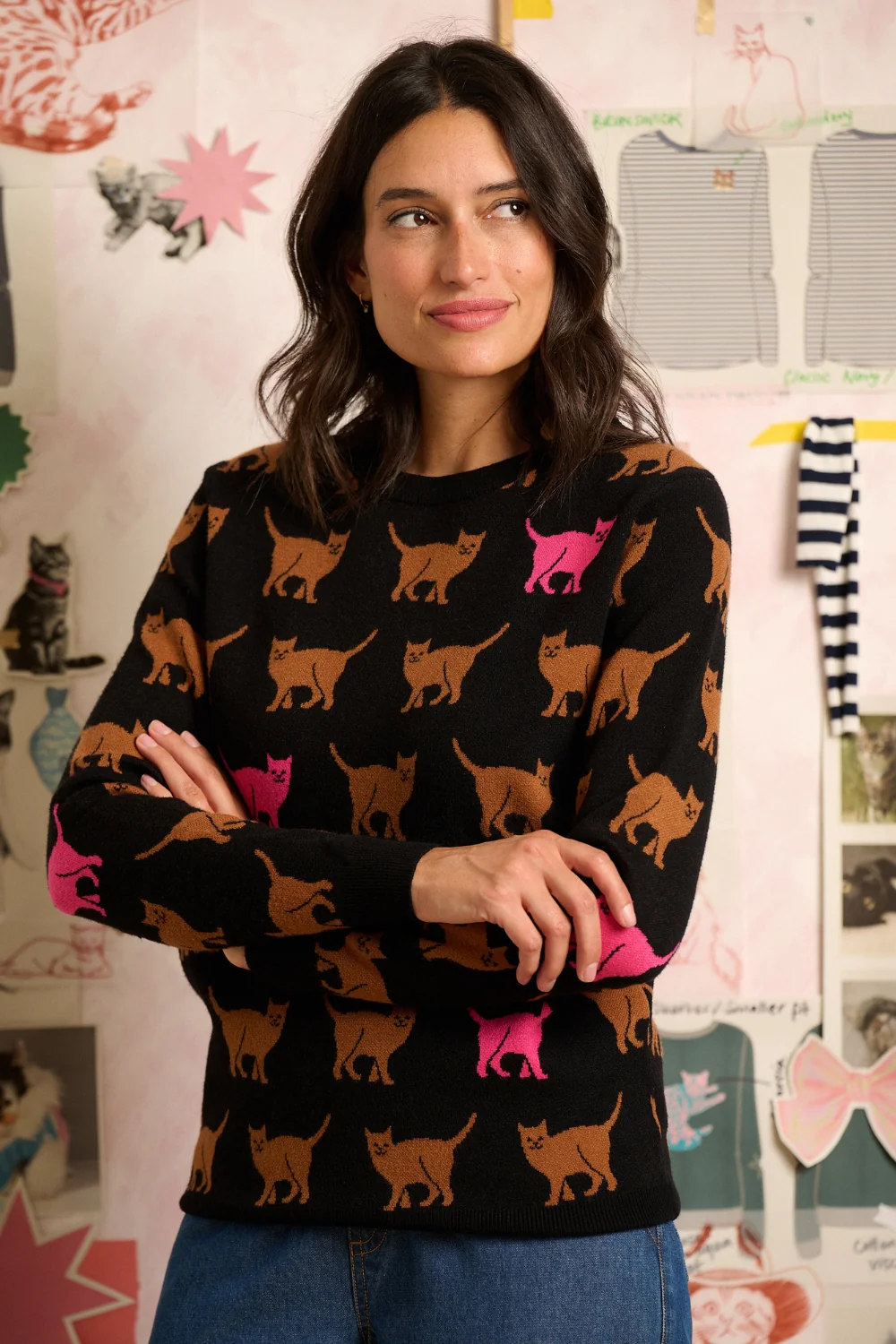 Lizzie Jumper - Black, Cat Repeat