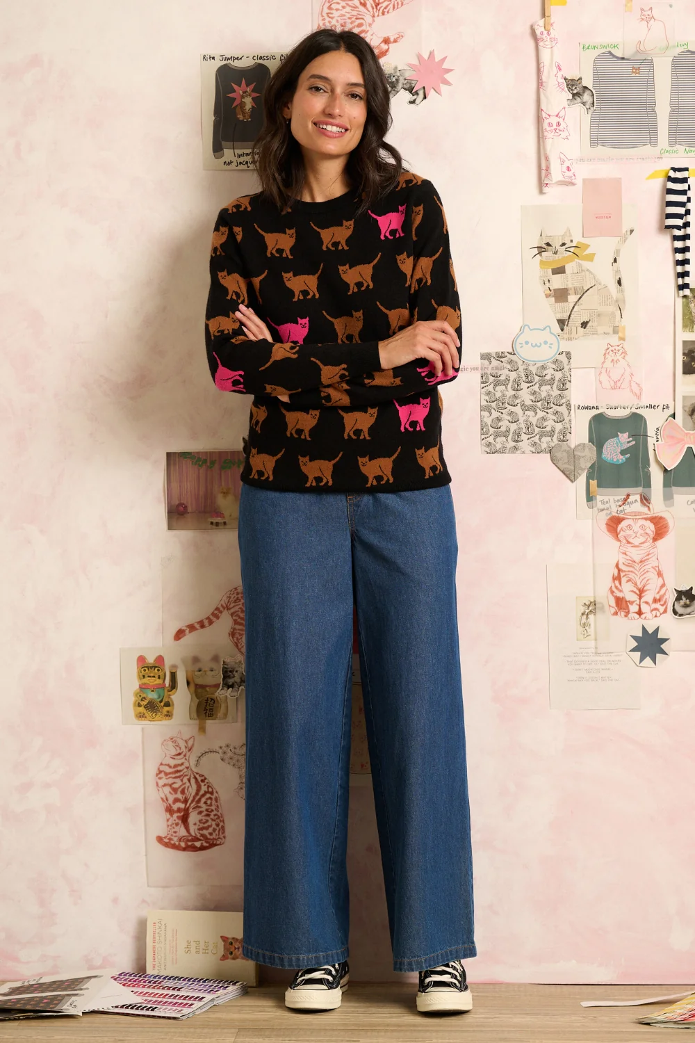 Lizzie Jumper - Black, Cat Repeat - Image 2