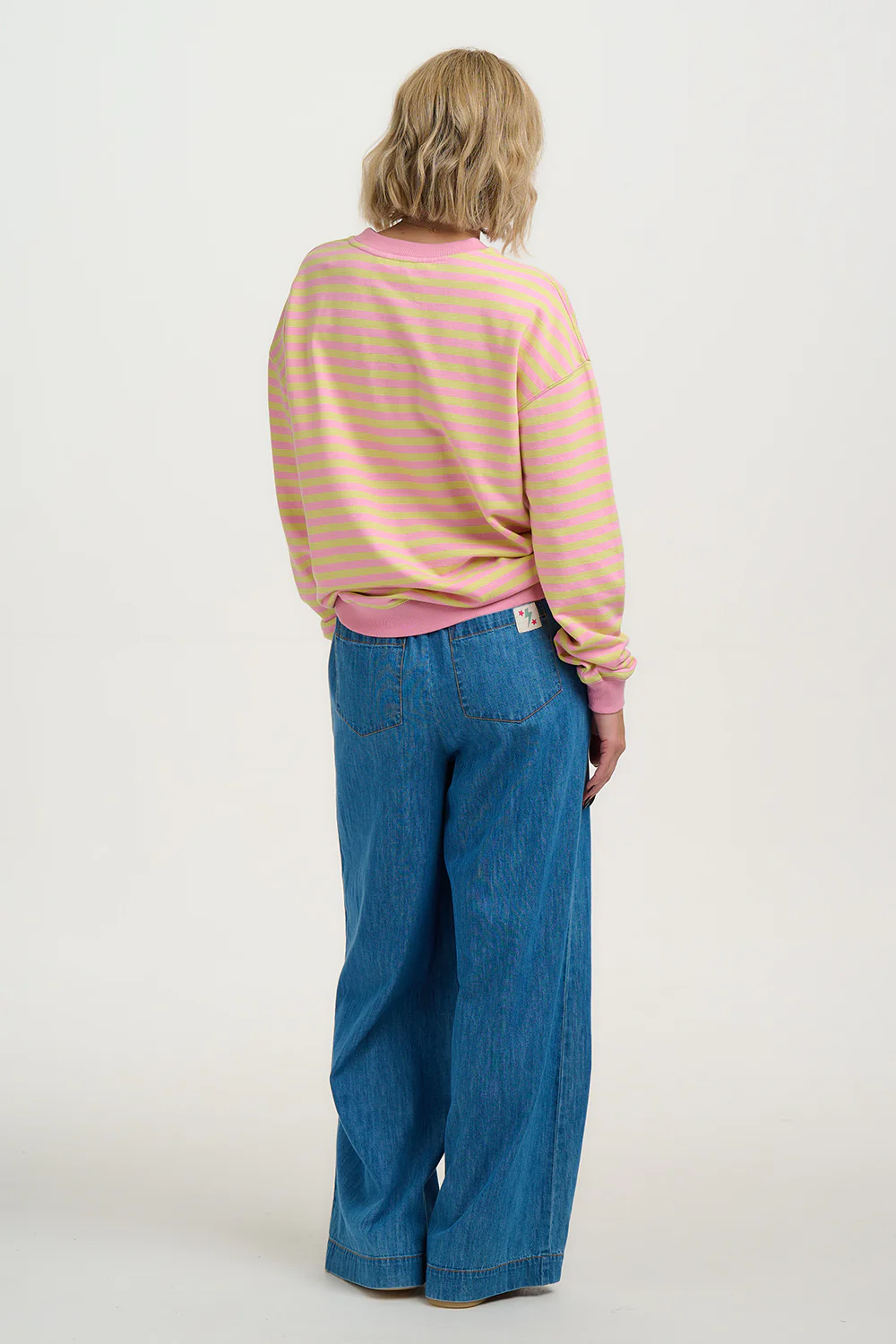 Lucia Sweatshirt - Pink/Yellow, Stripes - Image 5