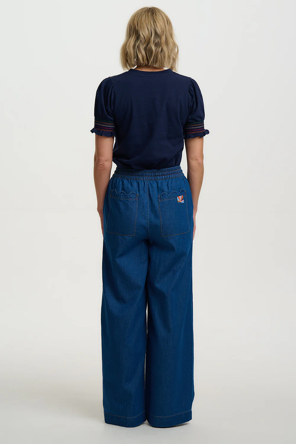 Luella Jersey Top - Navy, Zig Zags - Image 5