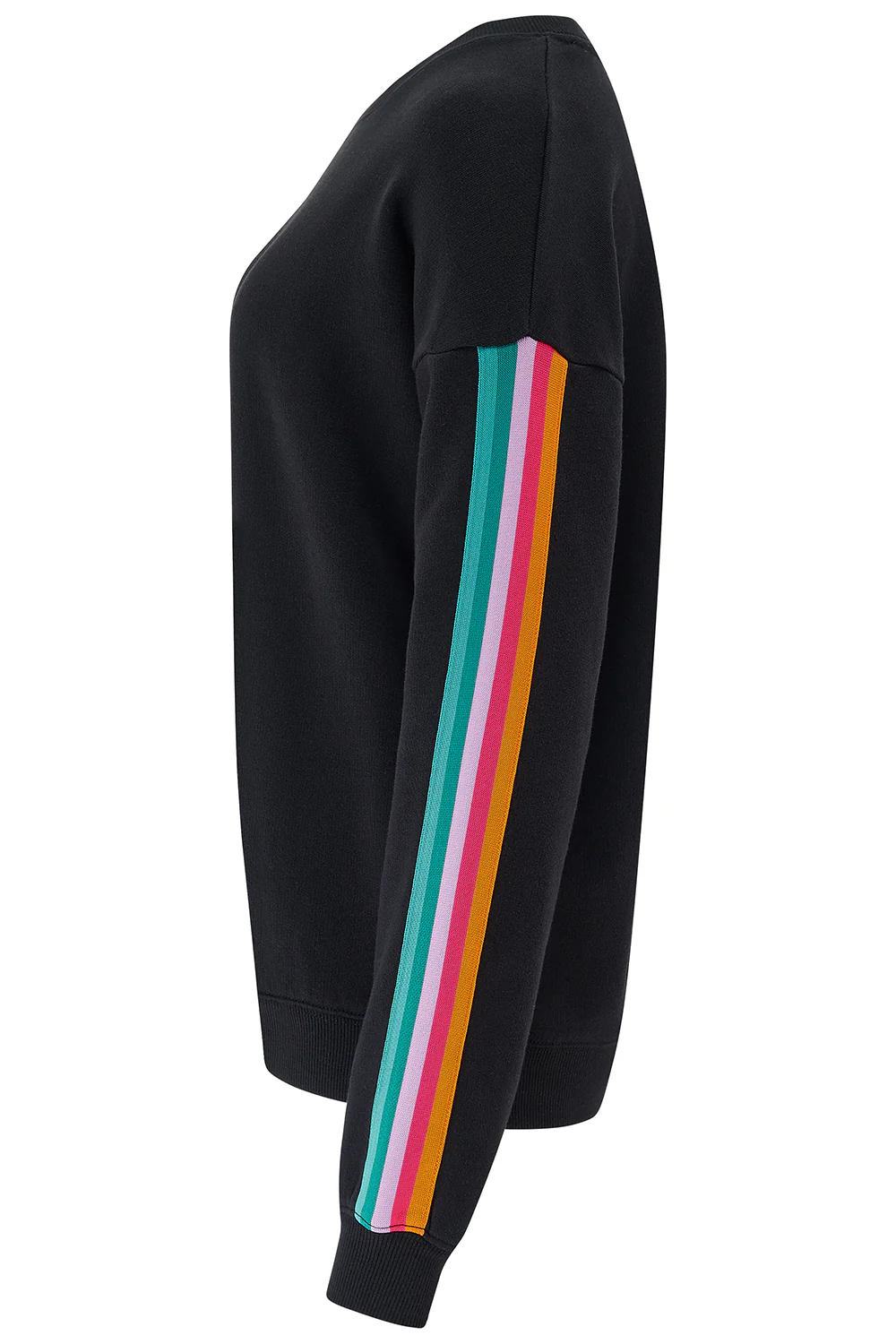 Magda Sweatshirt - Black, Rainbow Trim - Image 7