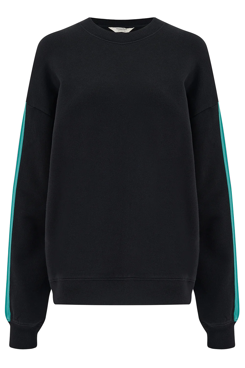 Magda Sweatshirt - Black, Rainbow Trim - Image 8