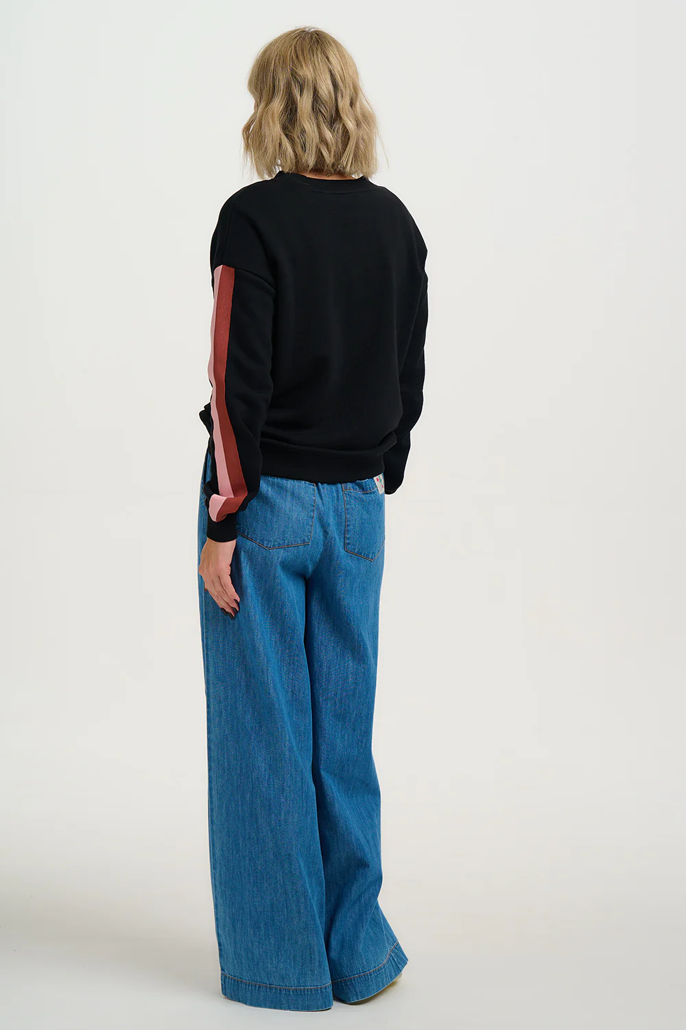 Magda Sweatshirt - Black, Two Tone Stripe - Image 5
