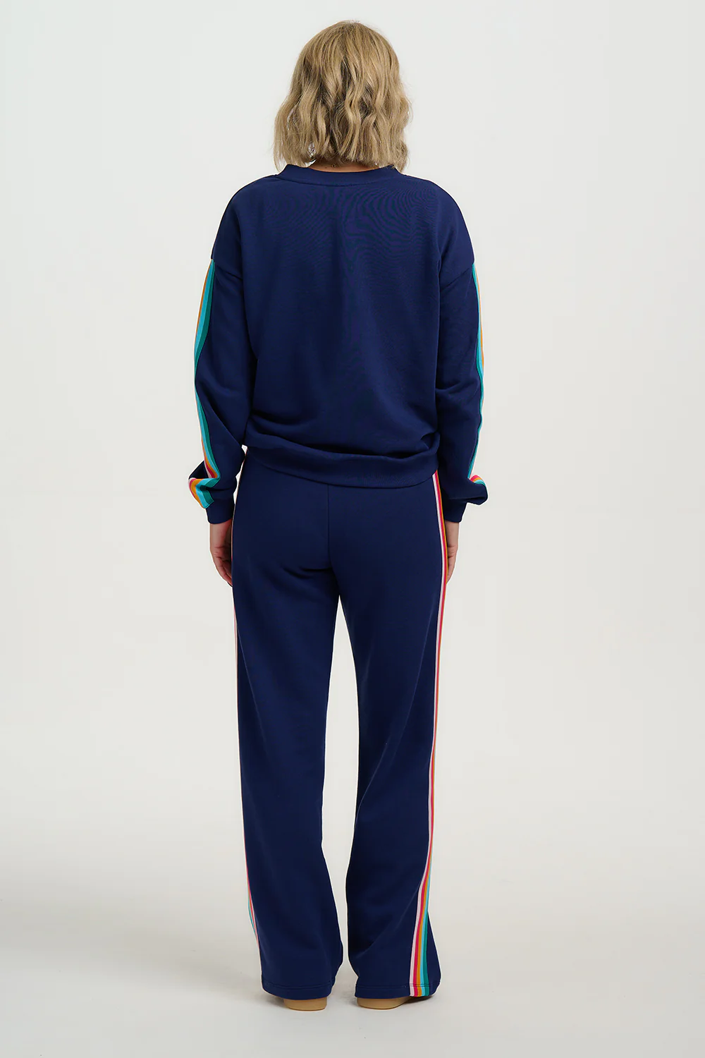 Magda Sweatshirt - Navy Rainbow Trim - Image 6