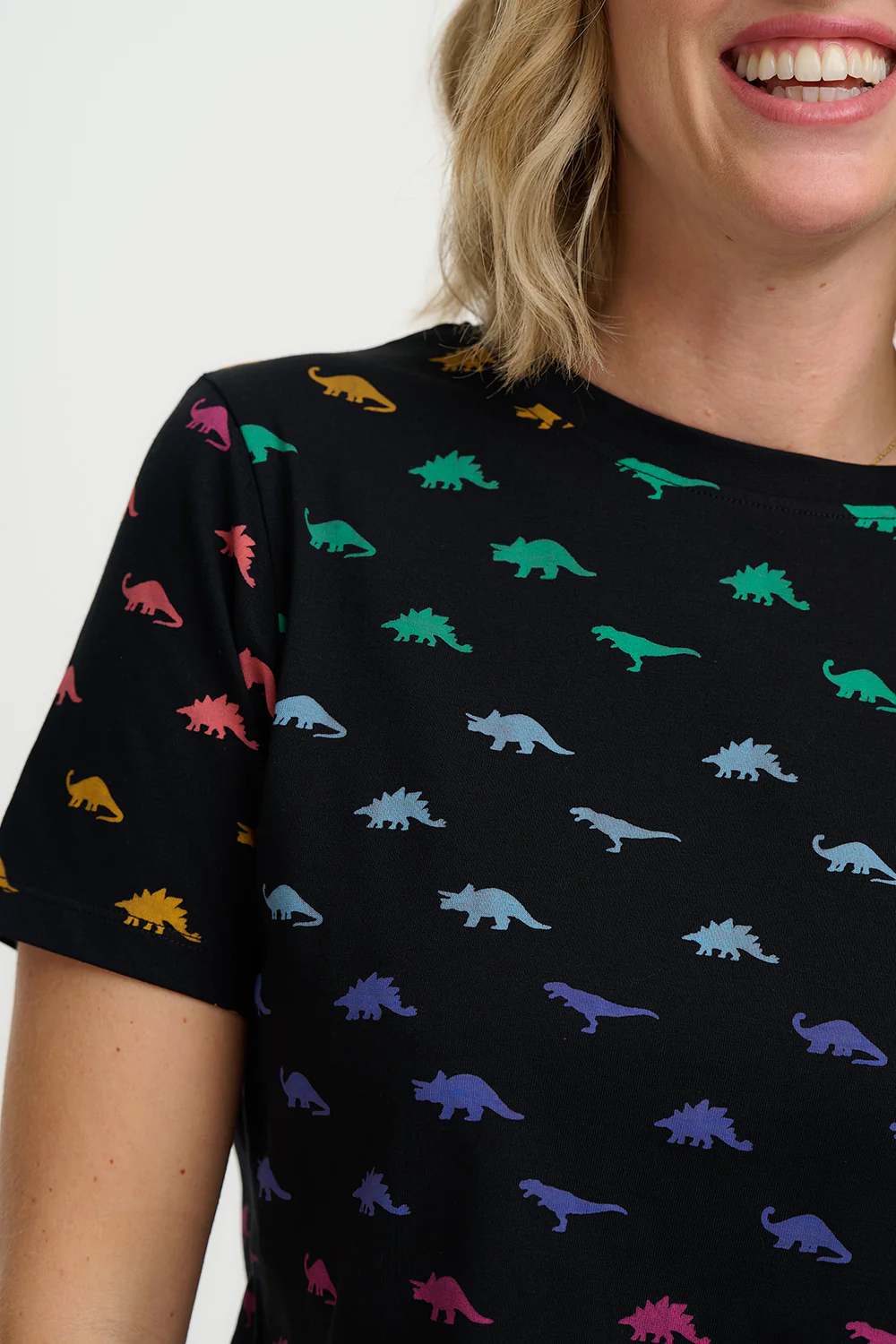 Maggie T-Shirt - Black, Jurassic Jive Rainbow - Image 2