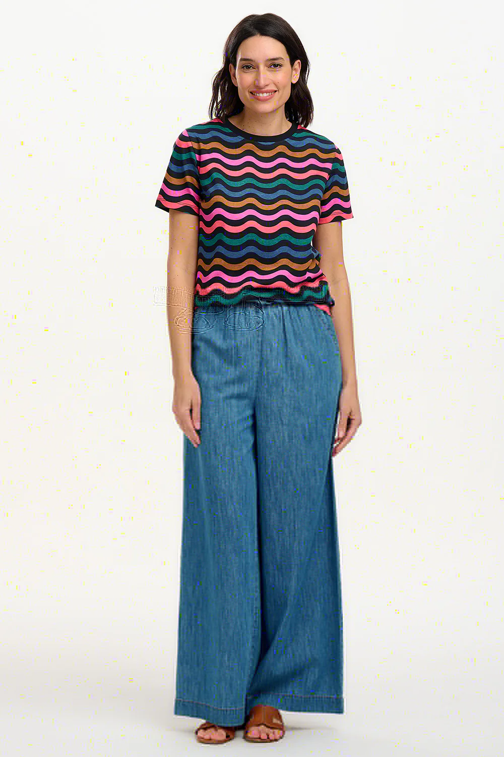Maggie T-Shirt - Black/Multi, Wavy Chevron - Image 6