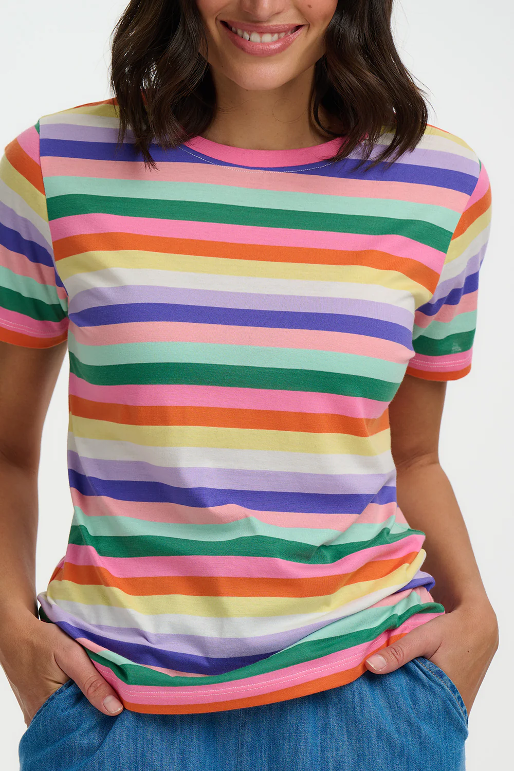 Maggie T-Shirt - Multi, Candy Stripe - Image 2