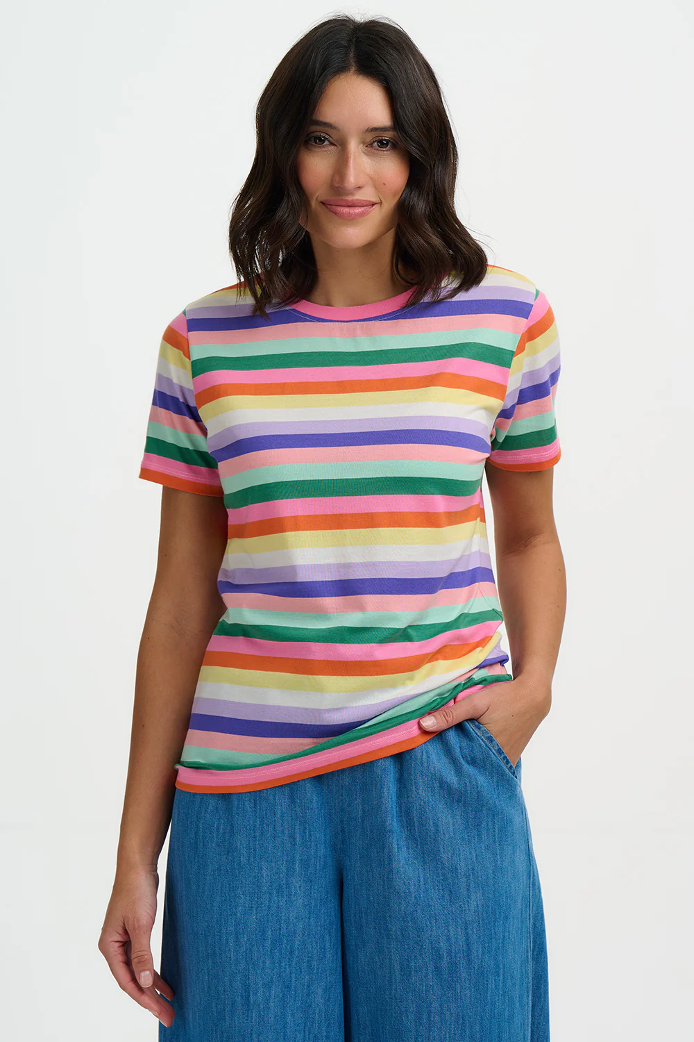 Maggie T-Shirt - Multi, Candy Stripe - Image 3