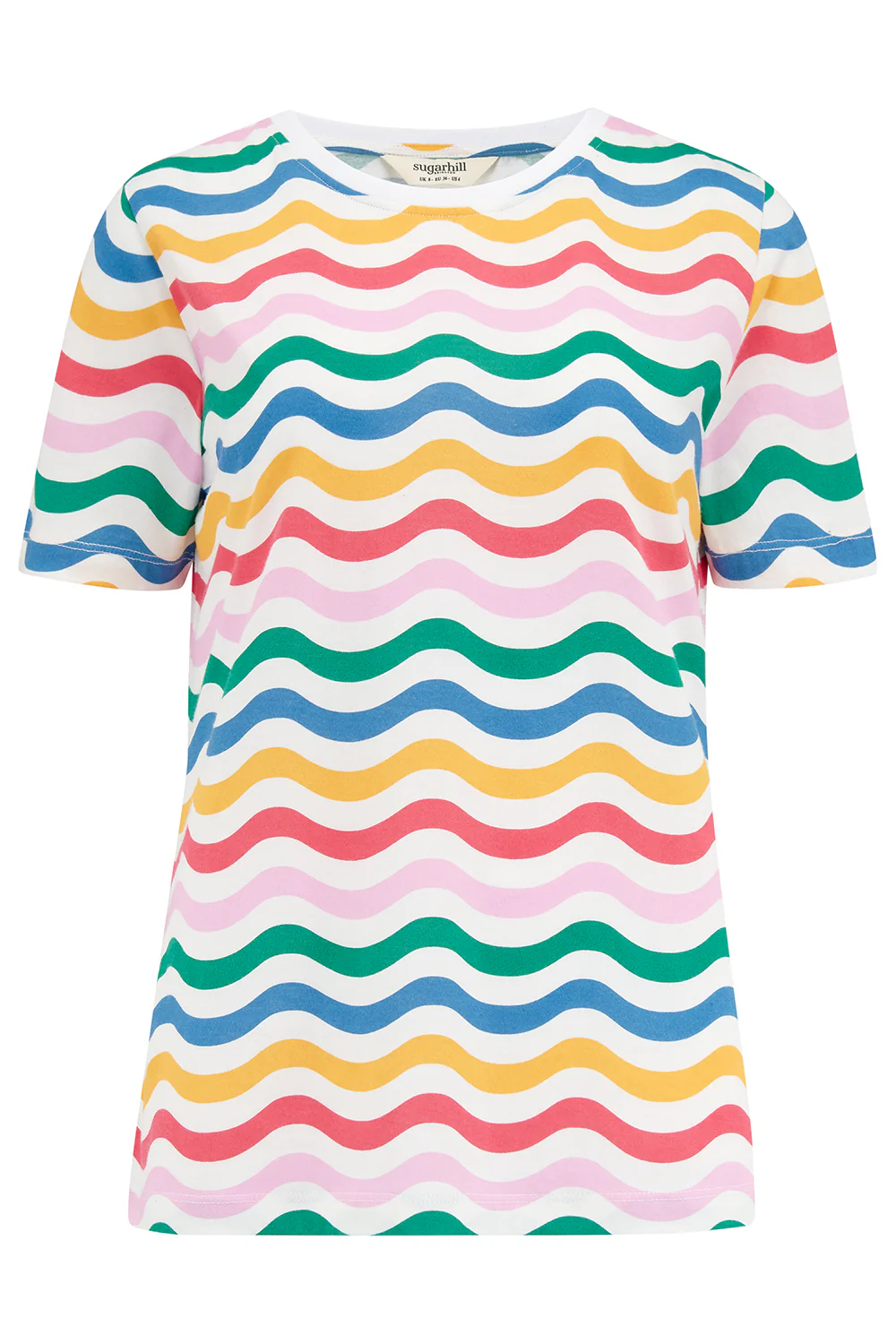 Maggie T-Shirt - Multi, Wavy Rainbow Stripes - Image 5