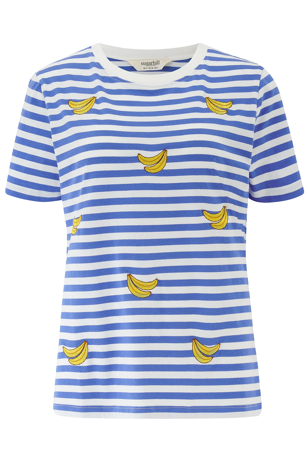 Maggie T-Shirt - Off-White / Blue Stripes, Bananas - Image 6