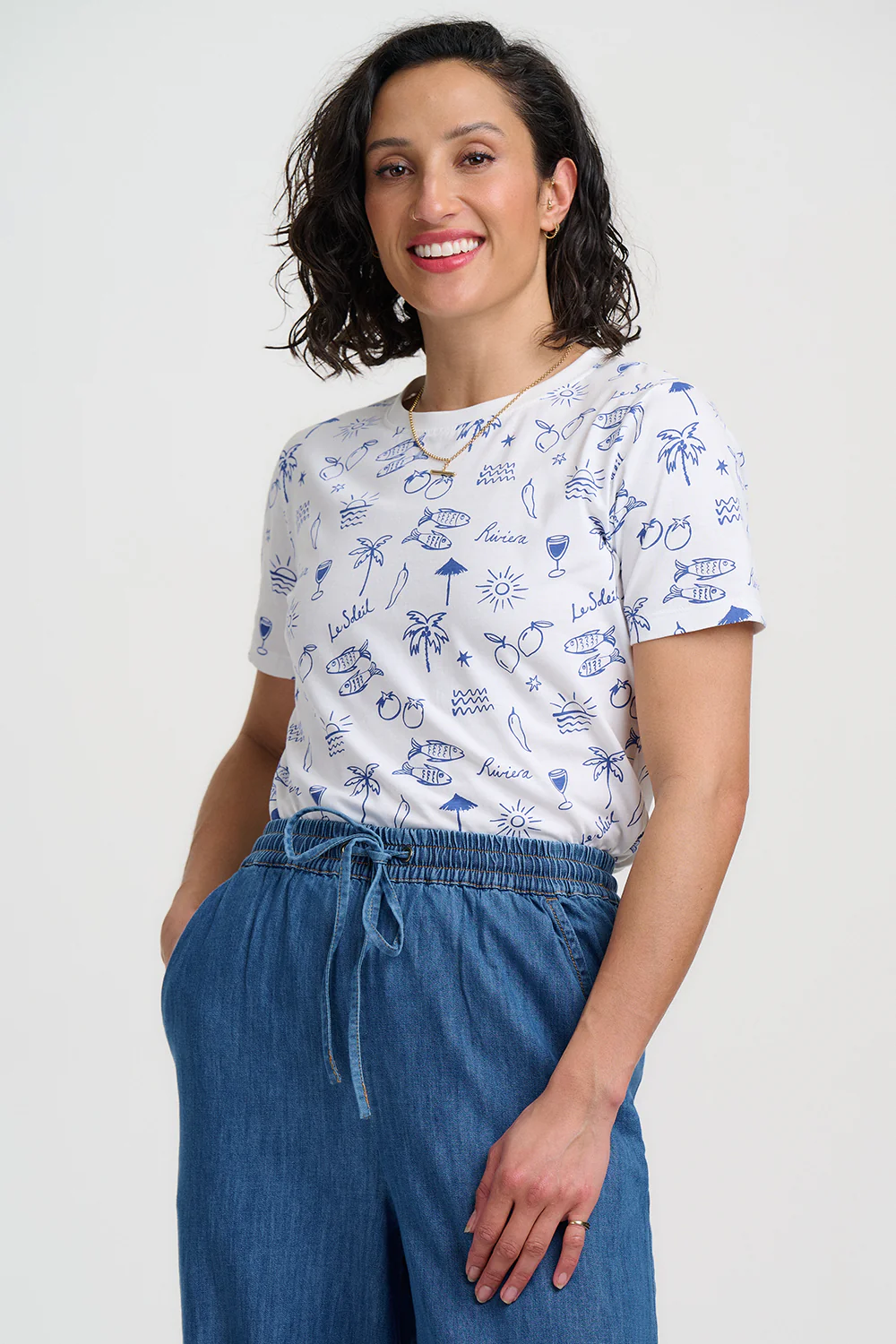 Maggie T-Shirt - Off-White, Dolce Vita Print