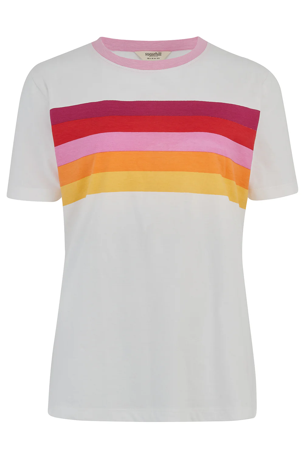 Maggie T-Shirt - Off White/Multi, Retro Ringer - Image 5