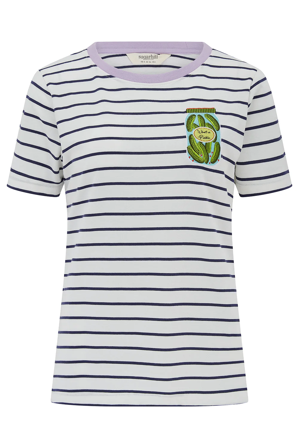 Maggie T-Shirt - Off White/Navy Stripes, Pickle Jar - Image 5