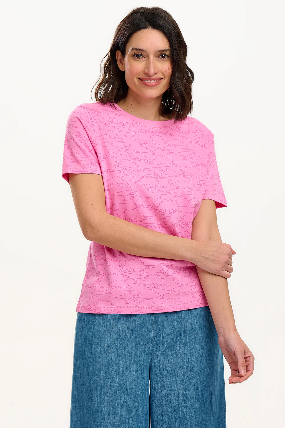 Maggie T-Shirt - Pink, Dino Lines - Image 3