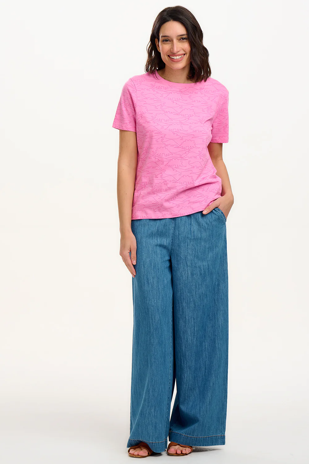 Maggie T-Shirt - Pink, Dino Lines - Image 4