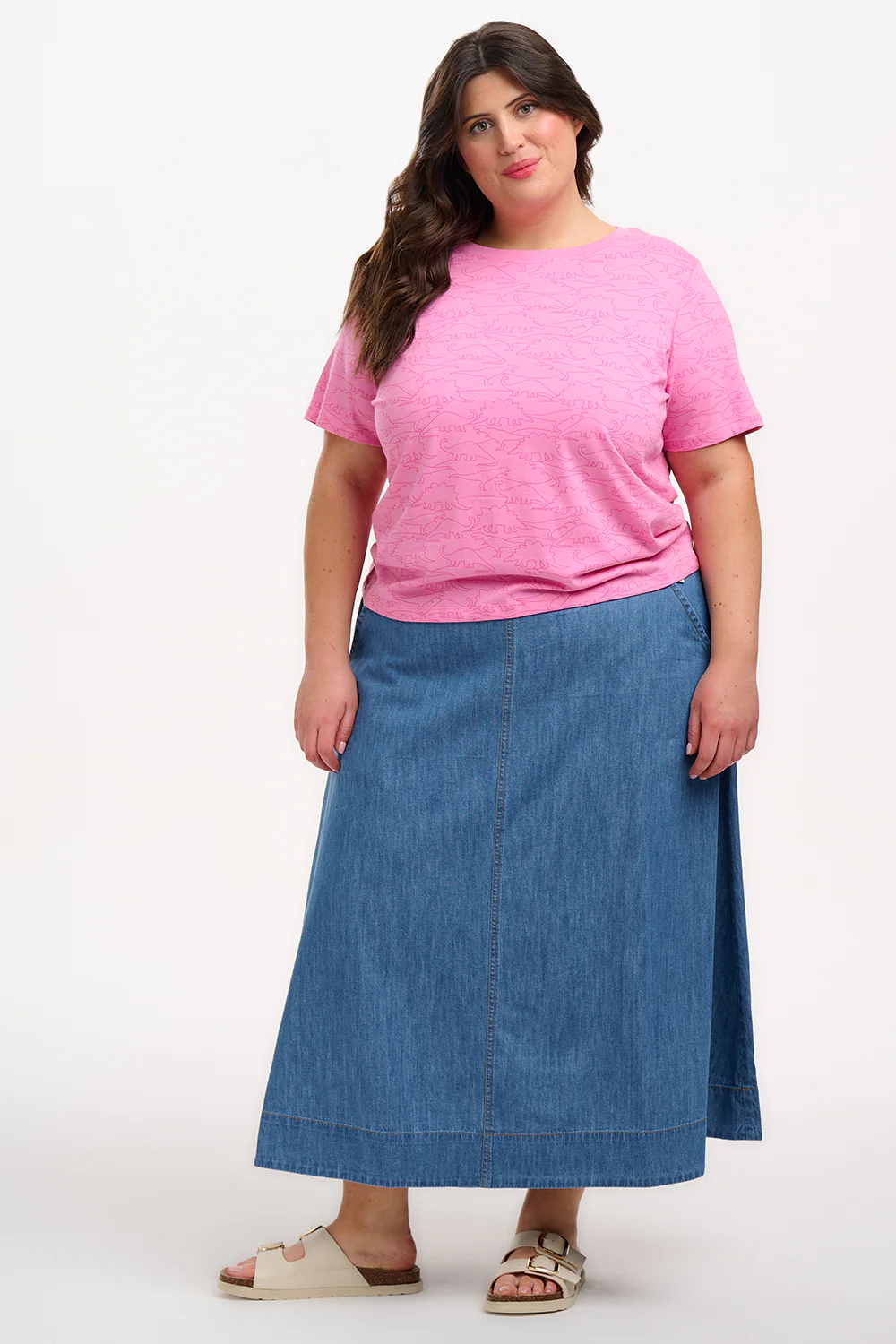Maggie T-Shirt - Pink, Dino Lines - Image 5