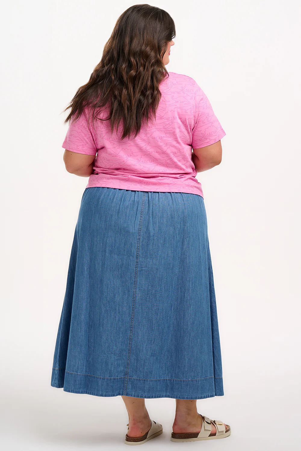Maggie T-Shirt - Pink, Dino Lines - Image 6
