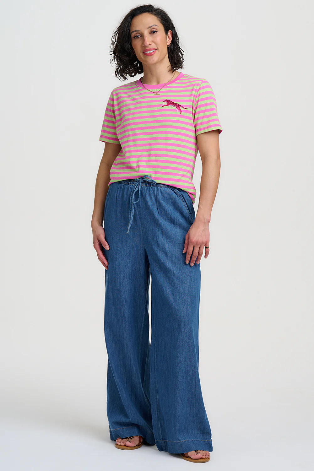 Maggie T-Shirt - Pink/Lime Green, Pink Tiger - Image 3