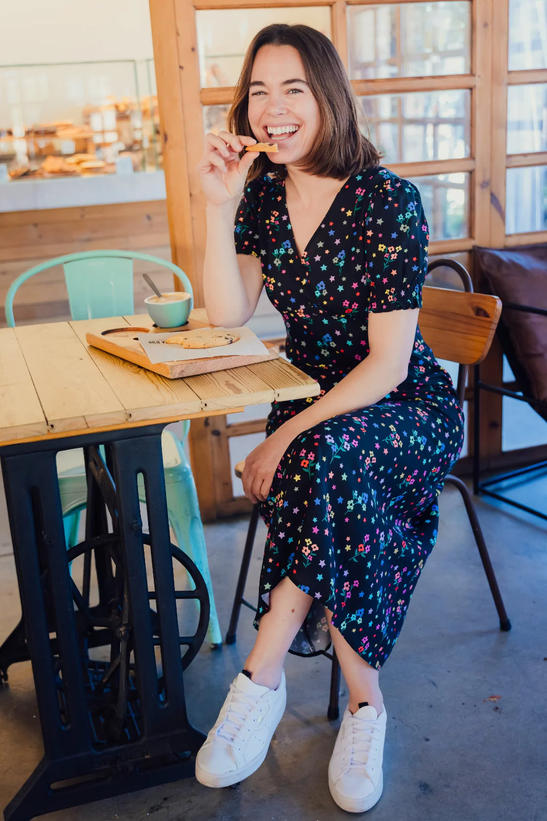 Maryjane Midi Dress - Black, Rainbow Sprigs