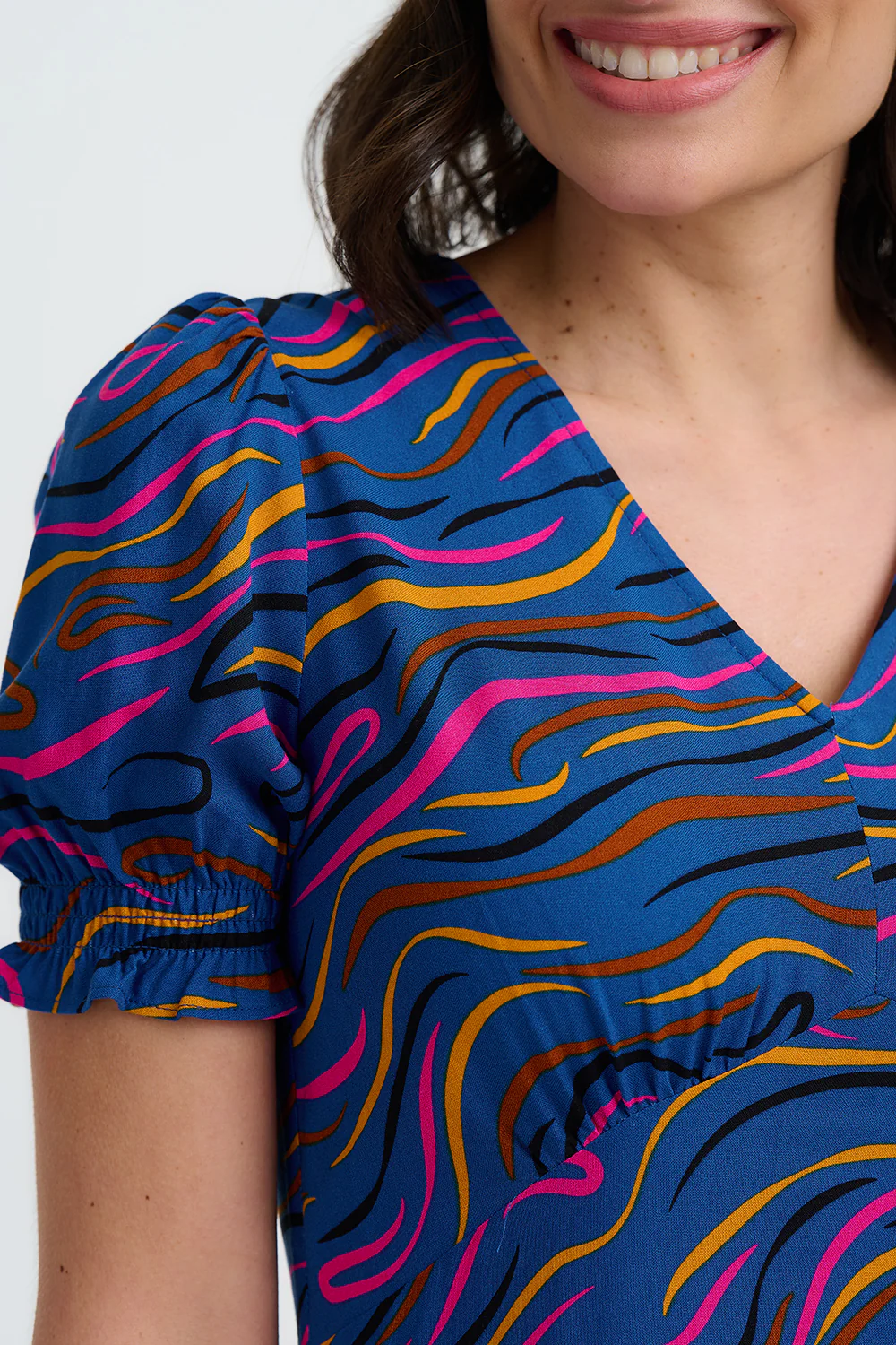 Maryjane Midi Dress - Bright Navy, Jazz Waves - Image 3