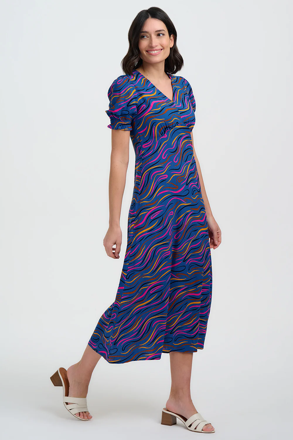 Maryjane Midi Dress - Bright Navy, Jazz Waves - Image 4