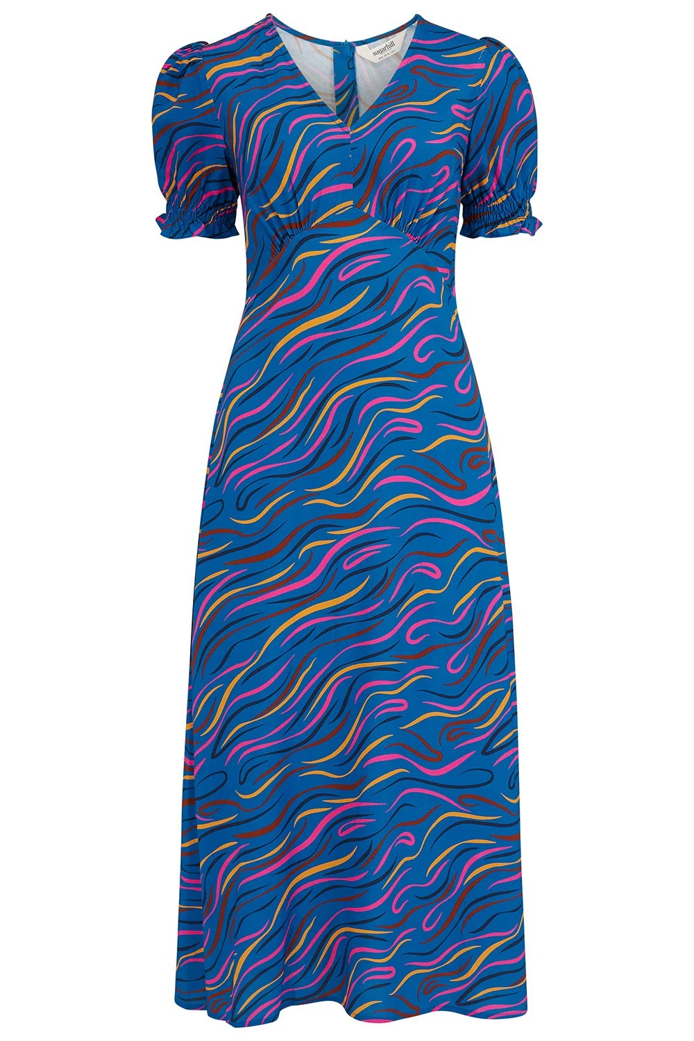 Maryjane Midi Dress - Bright Navy, Jazz Waves - Image 6