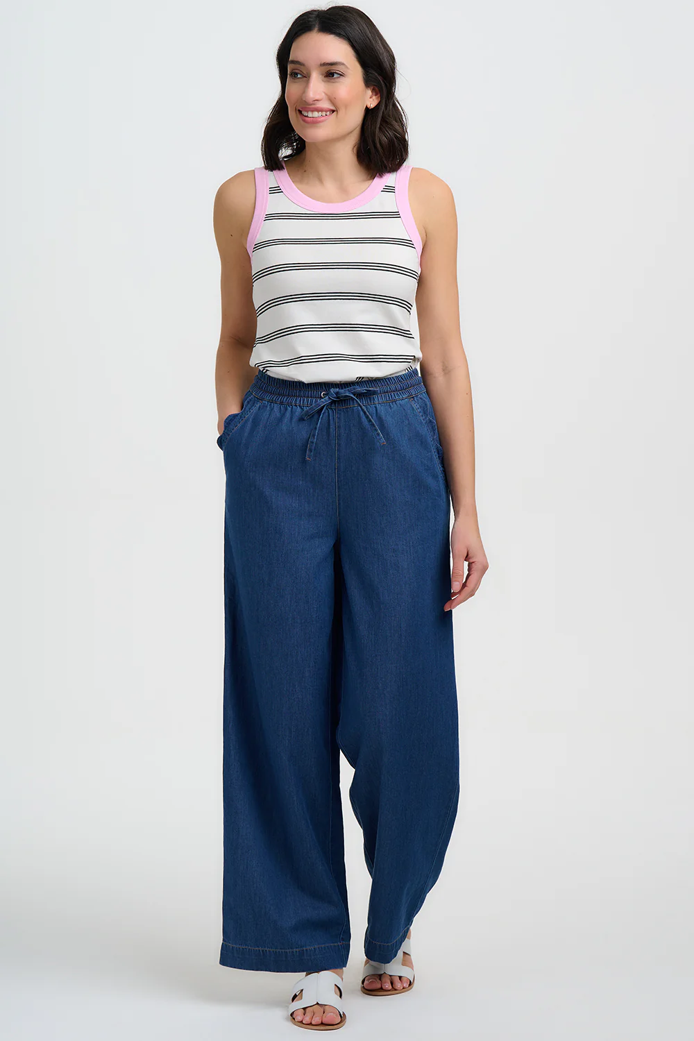 Megan Scallop Trousers - Deep Blue Denim
