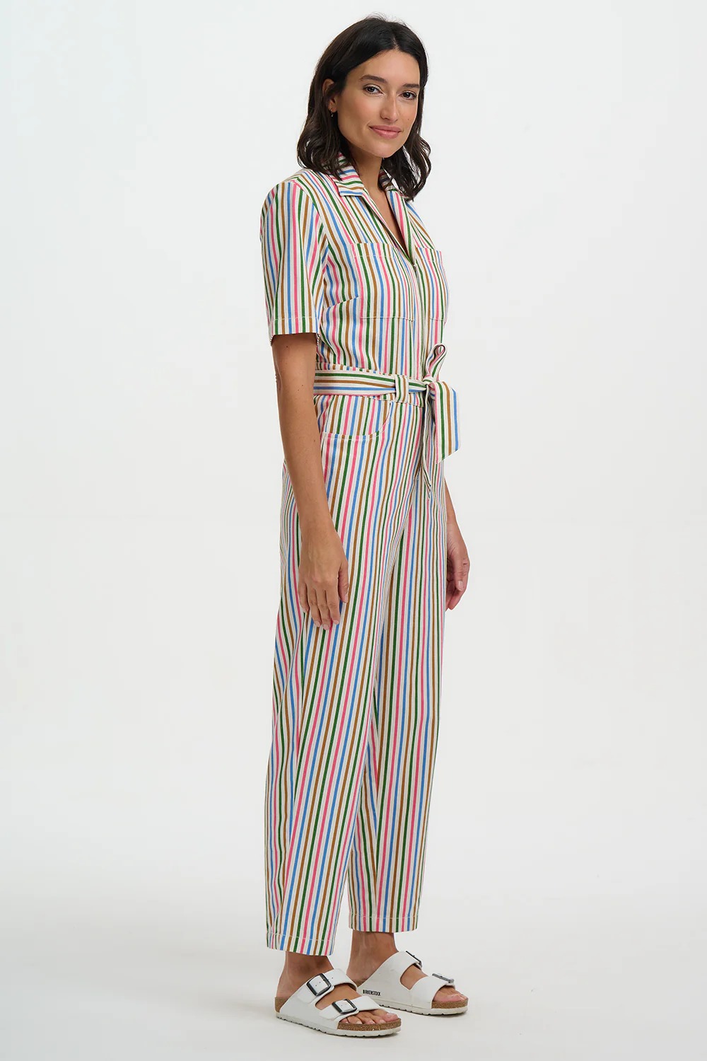 Meredith Boilersuit - Multi, Colourful Canvas Stripe - Image 5