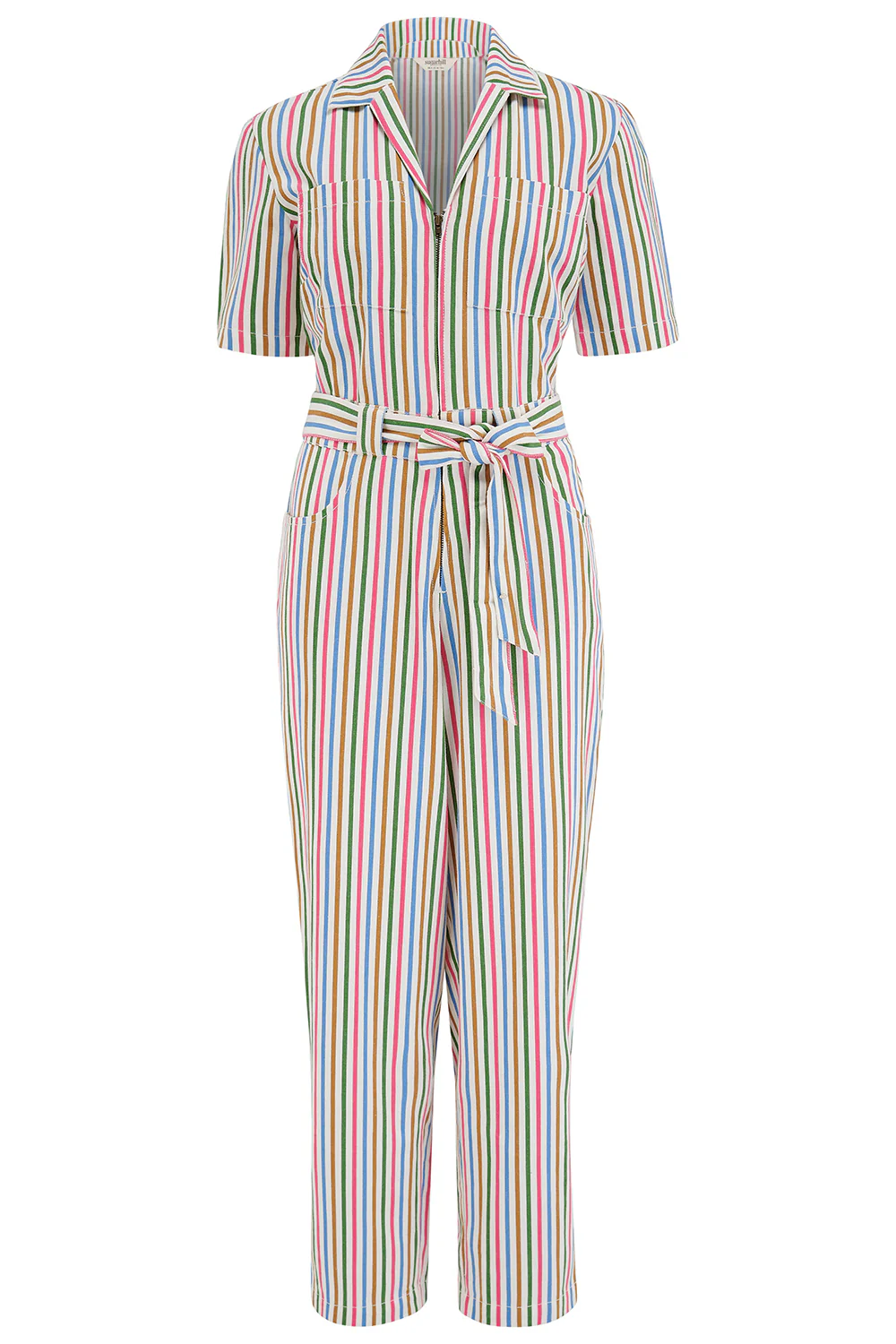 Meredith Boilersuit - Multi, Colourful Canvas Stripe - Image 7