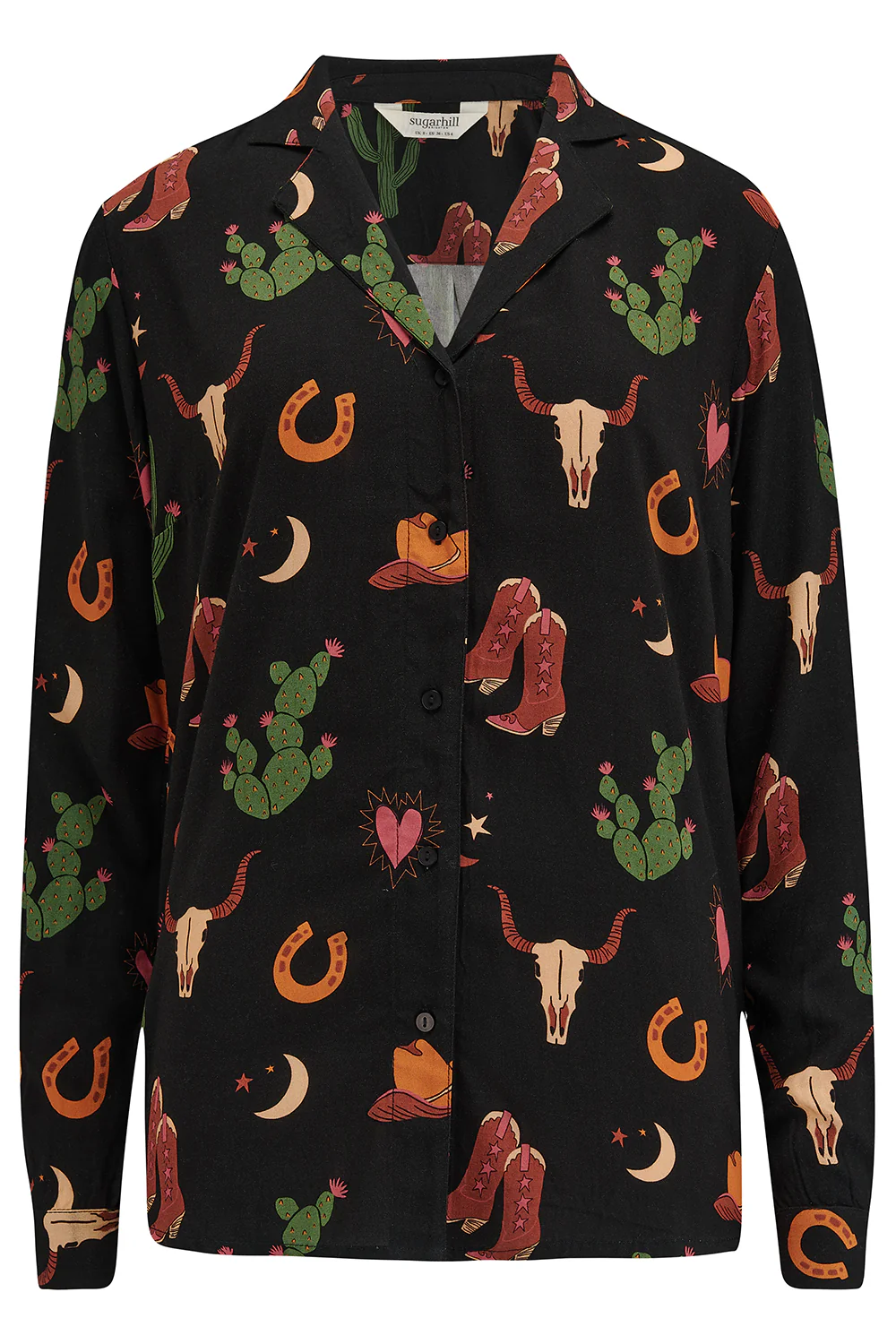 Micah Revere Shirt - Black, Cowgirl Print - Image 6