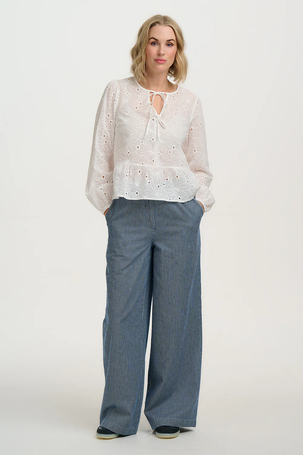 Morgan Top - Off White, Floral Broderie Anglaise - Image 3