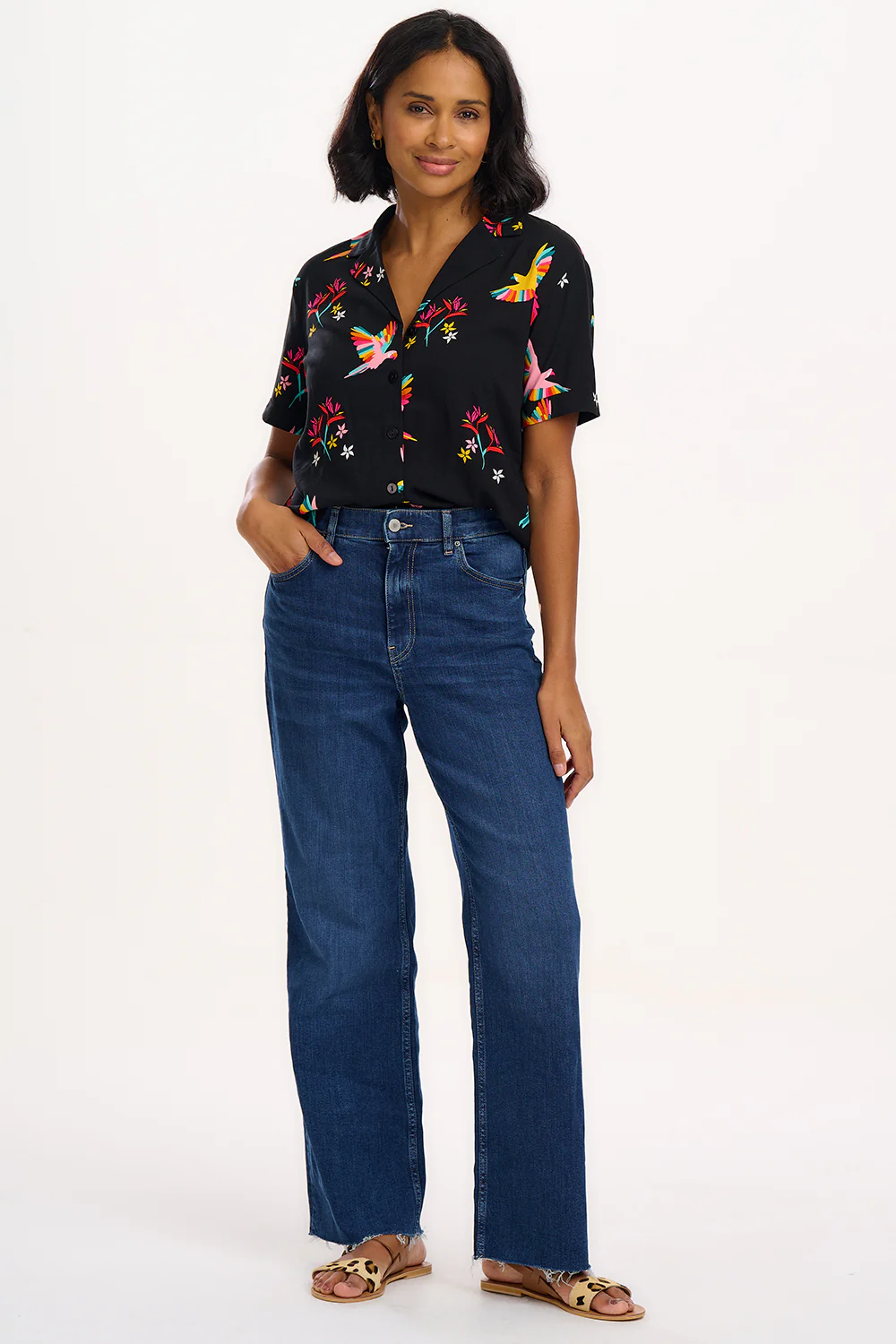 Odele Shirt - Black, Rainbow Parrots - Image 4