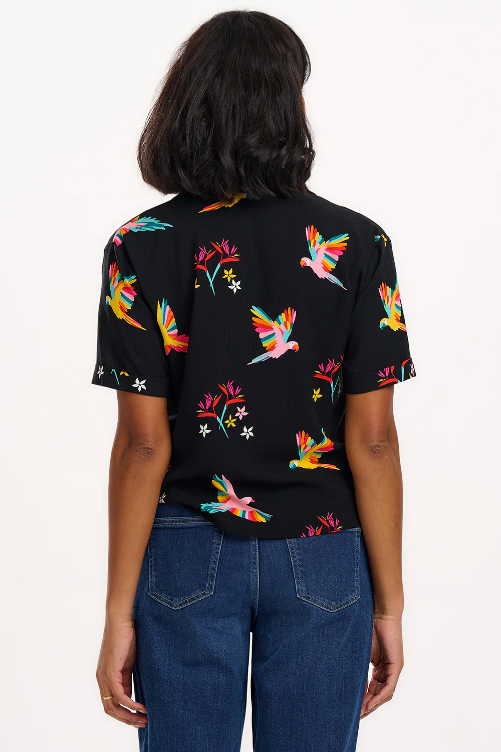 Odele Shirt - Black, Rainbow Parrots - Image 6