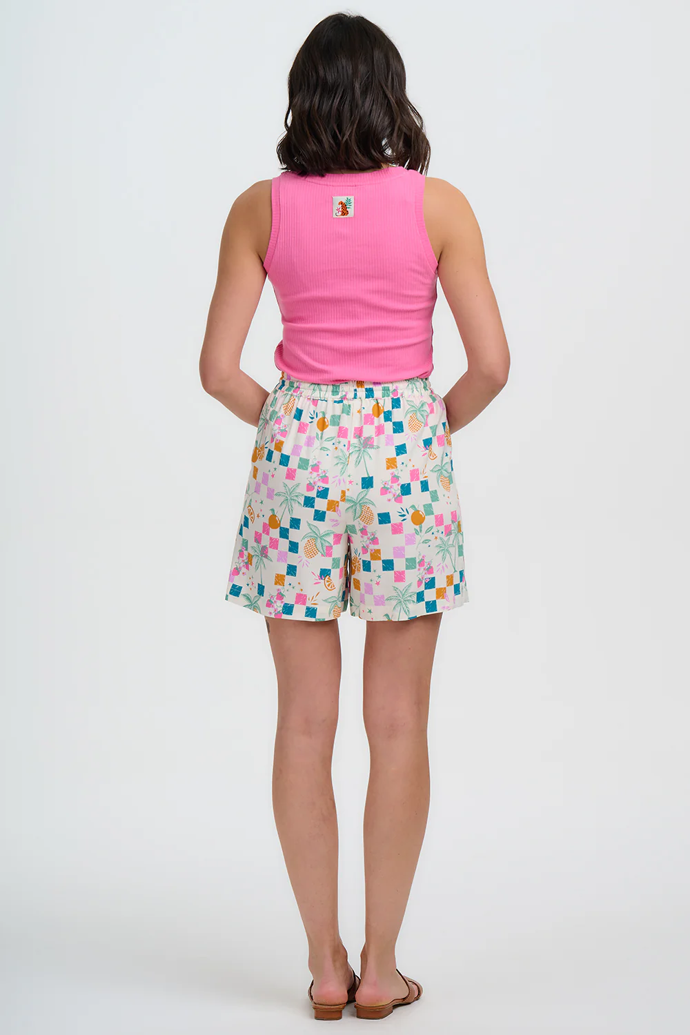 Patty Shorts - Off White, Fruit Checkerboard - Image 5