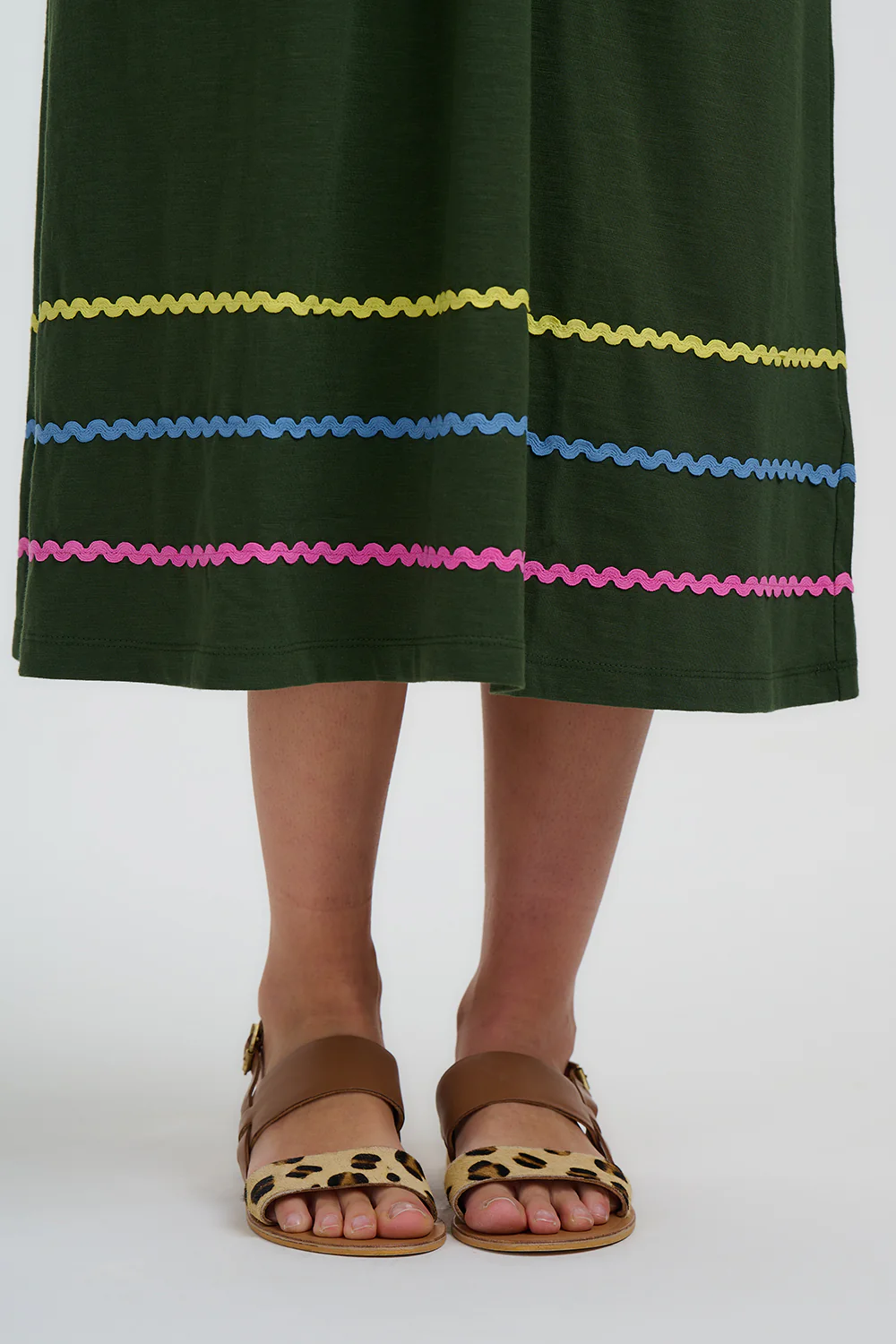 Renee Jersey Midi Dress - Olive, Ric Rac - Image 4
