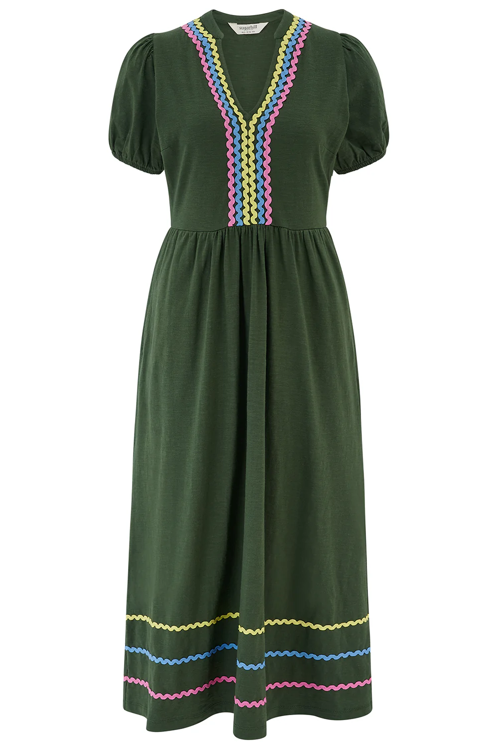 Renee Jersey Midi Dress - Olive, Ric Rac - Image 7