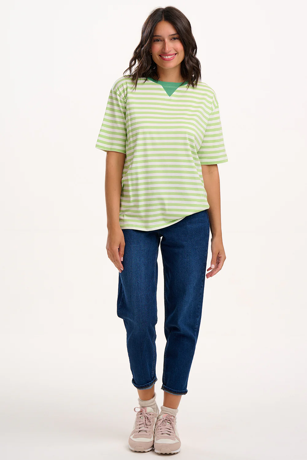Riley Relaxed T-Shirt - Green/Off White, SHB Flower - Image 3