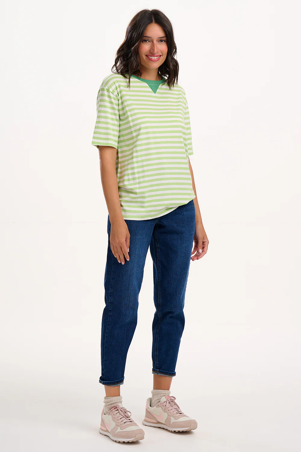 Riley Relaxed T-Shirt - Green/Off White, SHB Flower - Image 4