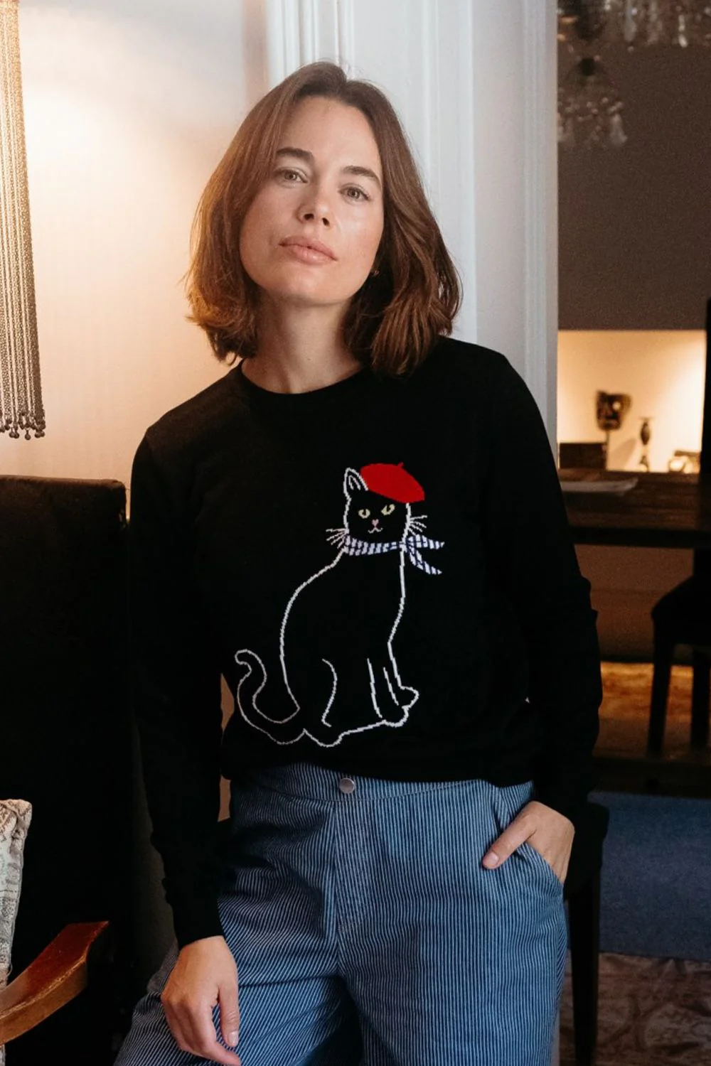 Rita Jumper - Black, French Kitty