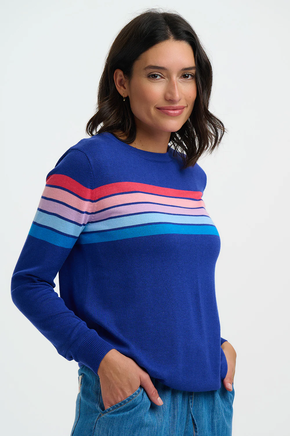 Rita Jumper - French Blue, Ombre Stripes - Image 2