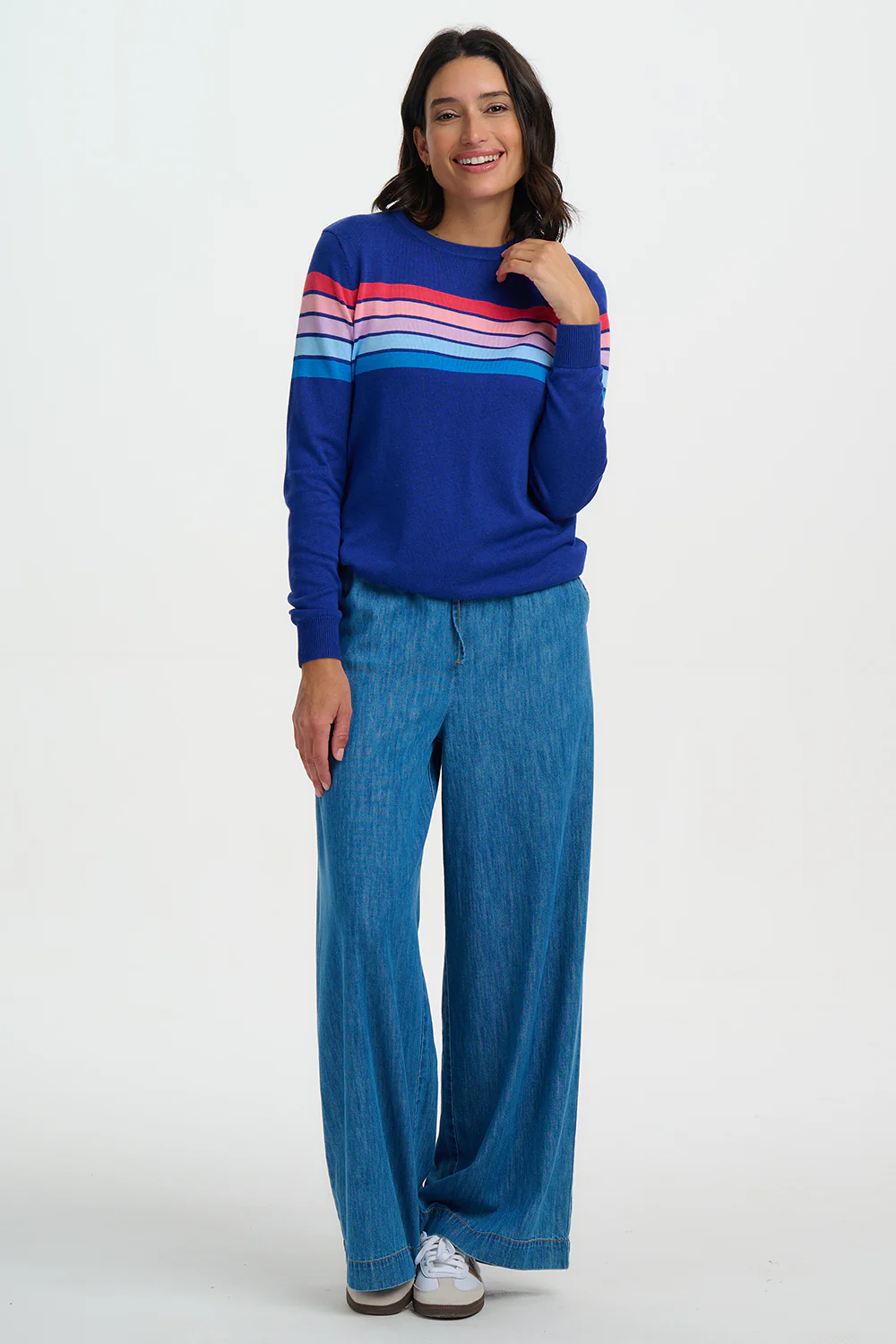 Rita Jumper - French Blue, Ombre Stripes - Image 4
