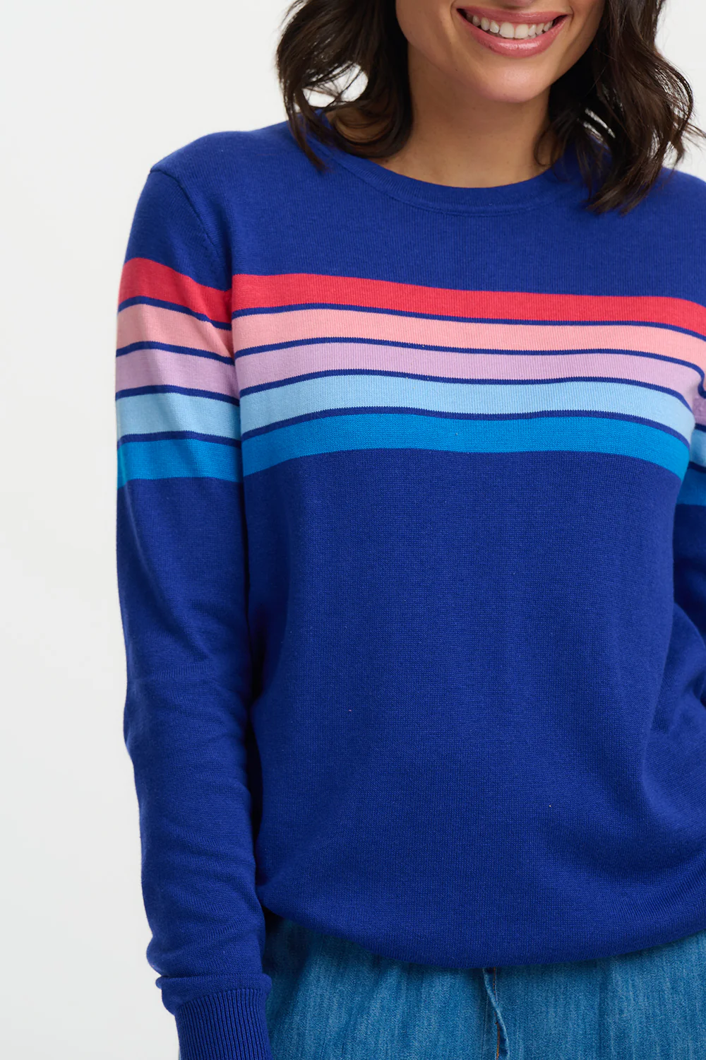 Rita Jumper - French Blue, Ombre Stripes - Image 5