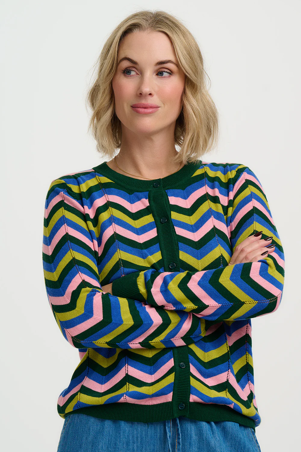 Rochelle Cardigan - Multi, Ocean Chevron