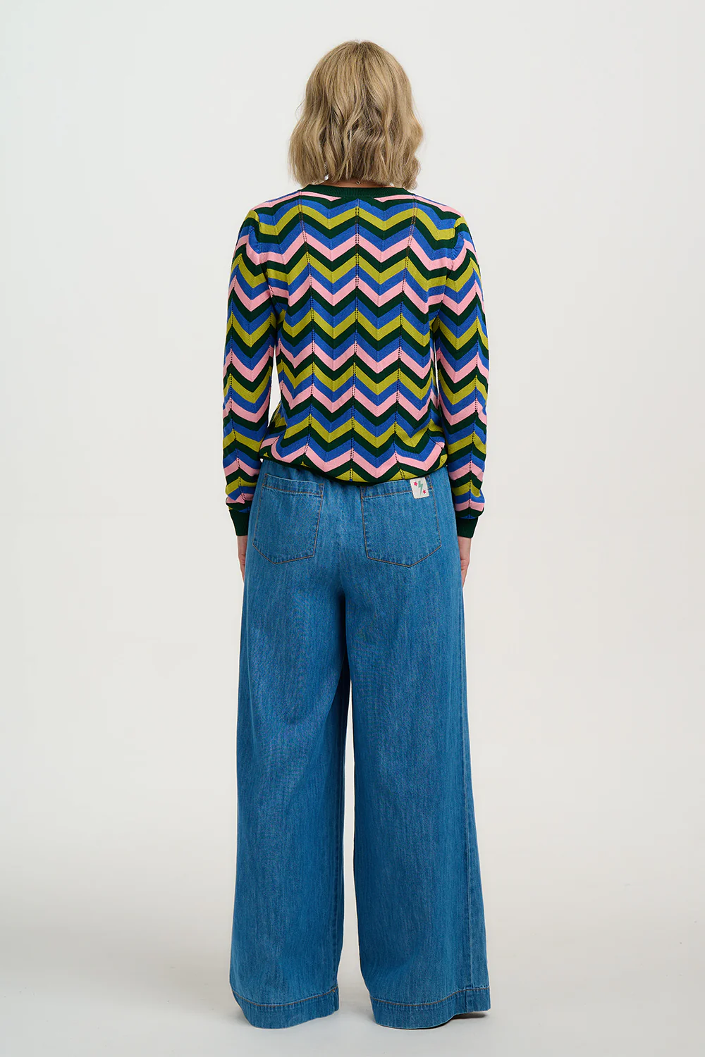 Rochelle Cardigan - Multi, Ocean Chevron - Image 4