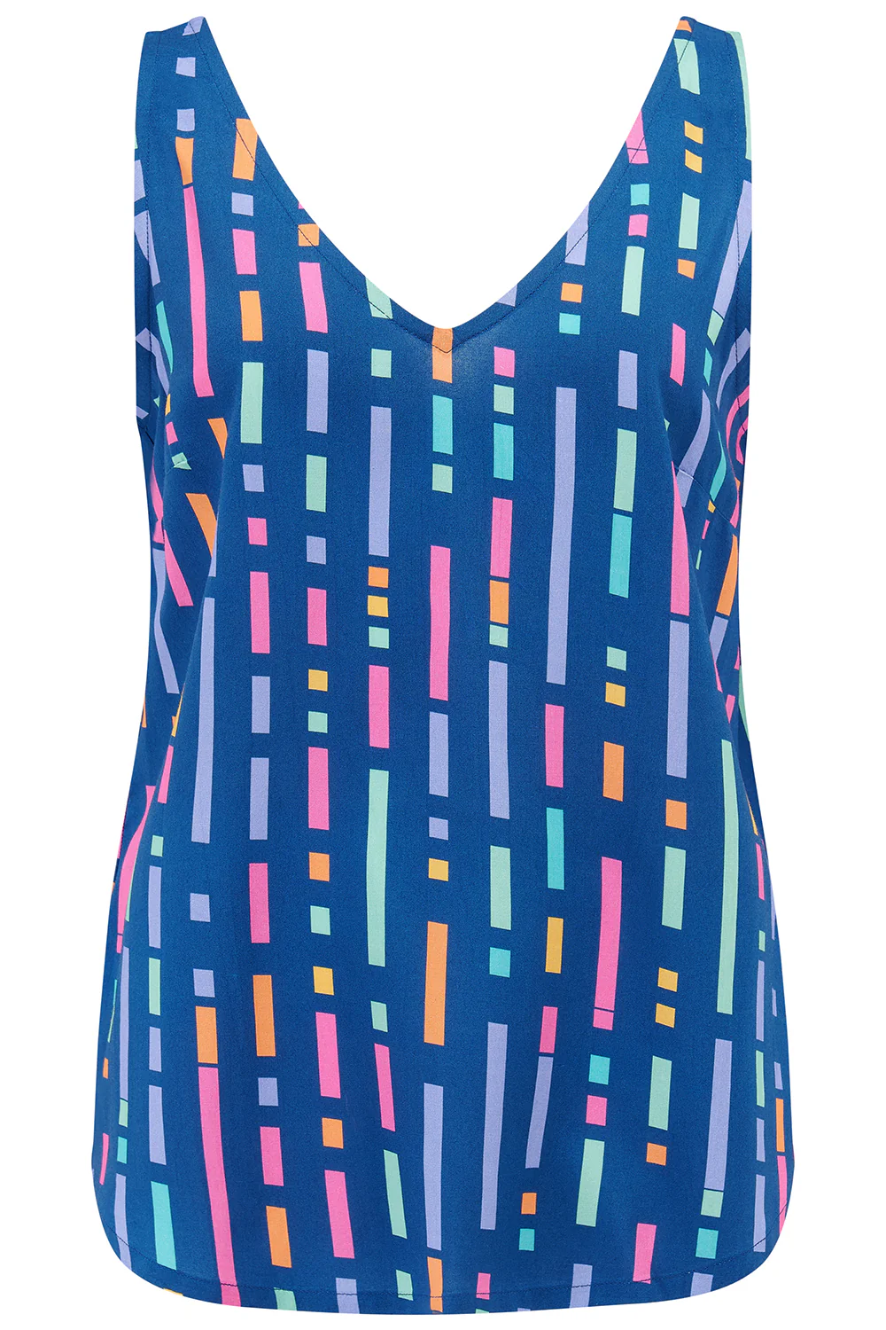 Romy Vest Top - Blue, Broken Lines - Image 5