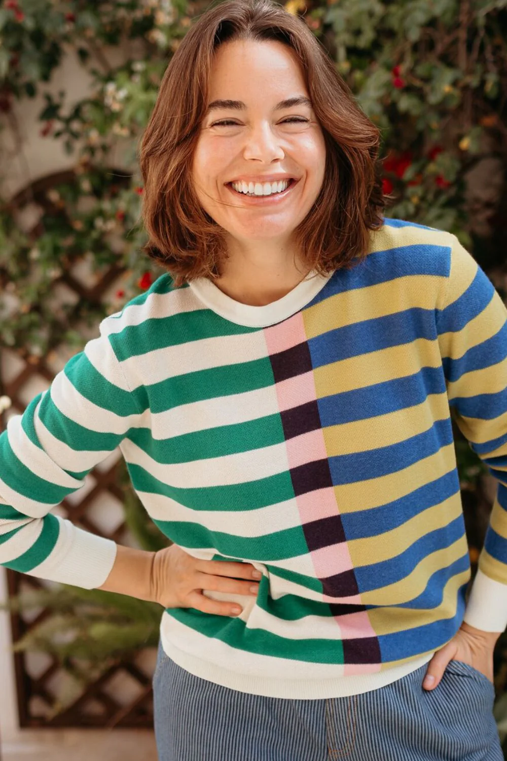 Rosie Jumper - Multi, Off-Set Stripe