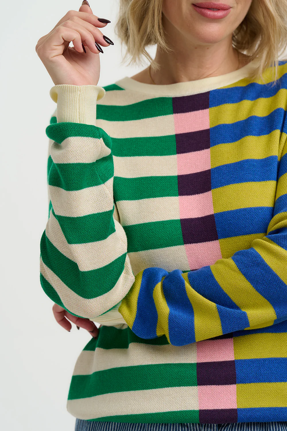 Rosie Jumper - Multi, Off-Set Stripe - Image 2