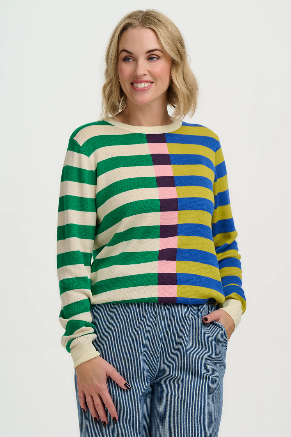 Rosie Jumper - Multi, Off-Set Stripe - Image 3