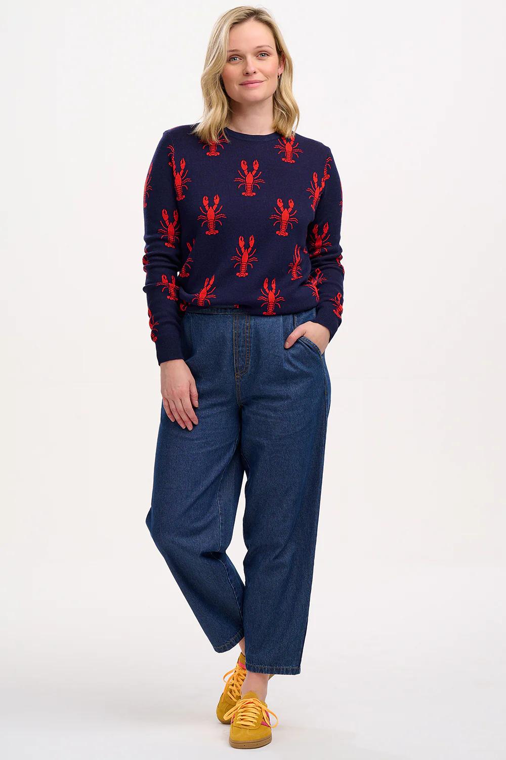 Rosie Jumper - Navy, Lobster Repeat - Image 3